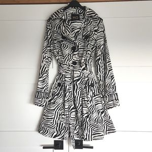 Zebra print trench coat size 36/S